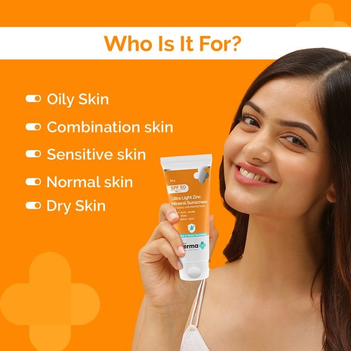 Ultra Light Zinc Mineral Sunscreen with SPF 50 For Broad Spectrum, UVA, UVB & Blue Light Protection - 50g - Image 5