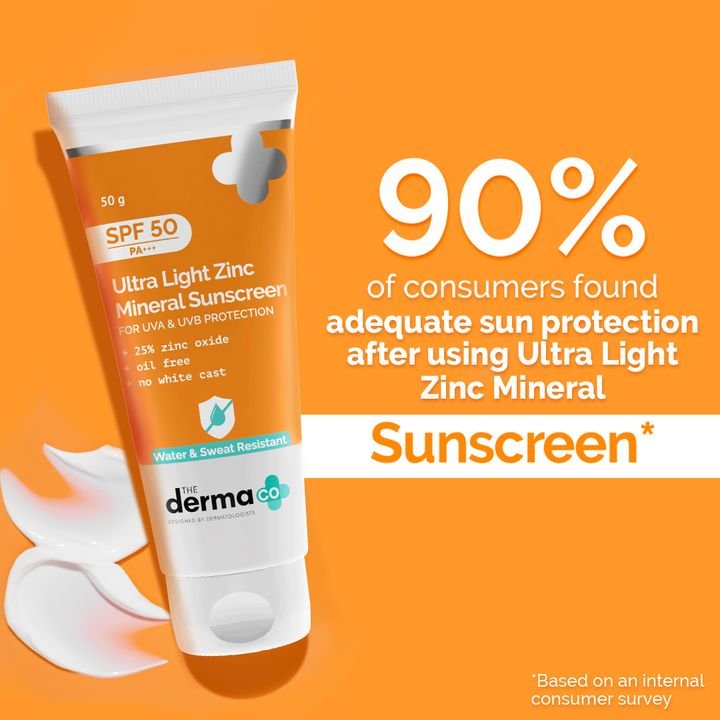 Ultra Light Zinc Mineral Sunscreen with SPF 50 For Broad Spectrum, UVA, UVB & Blue Light Protection - 50g - Image 2