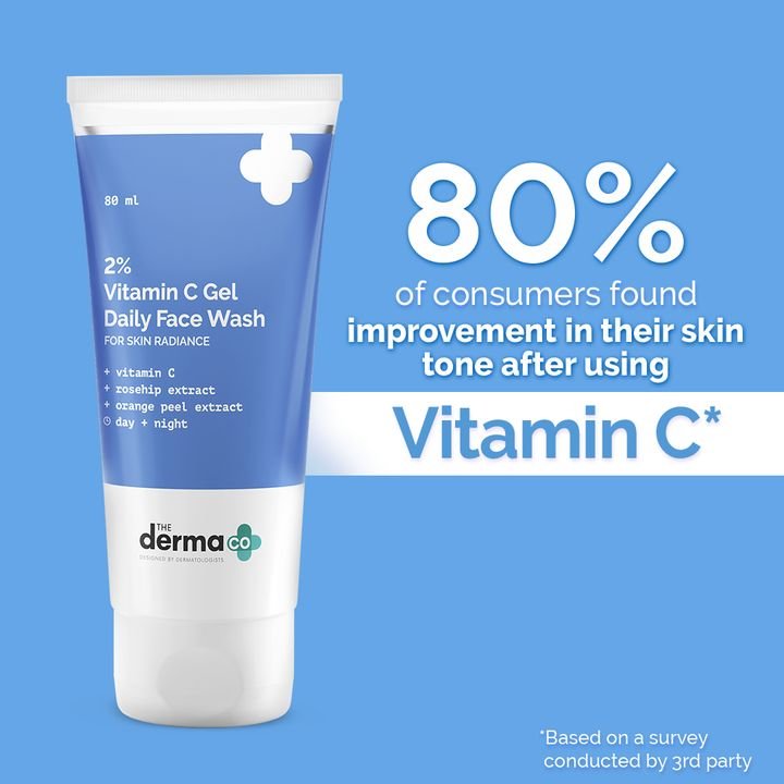 2% Vitamin C Gel Daily Face Wash with Vitamin C, Rosehip & Orange Peel Extract for Glowing Skin - 80ml - Image 6
