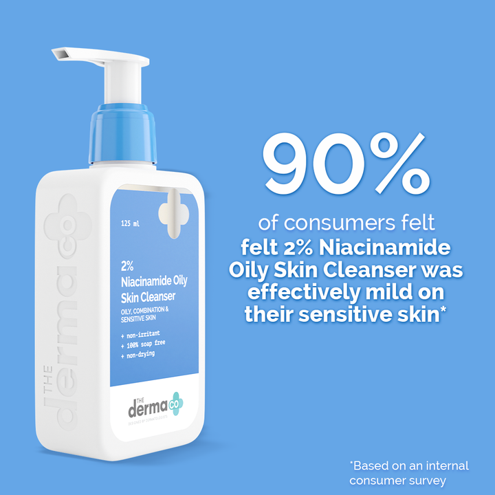 2% Niacinamide Oily Skin Cleanser for Sensitive, Oily & Combination Skin 125 ml Non-Irritant | 100% Soap-Free | Non-Drying | Gently Cleanses Makeup - Image 6