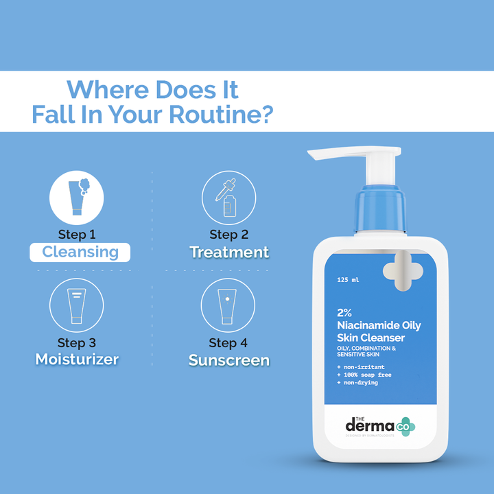 2% Niacinamide Oily Skin Cleanser for Sensitive, Oily & Combination Skin 125 ml Non-Irritant | 100% Soap-Free | Non-Drying | Gently Cleanses Makeup - Image 3