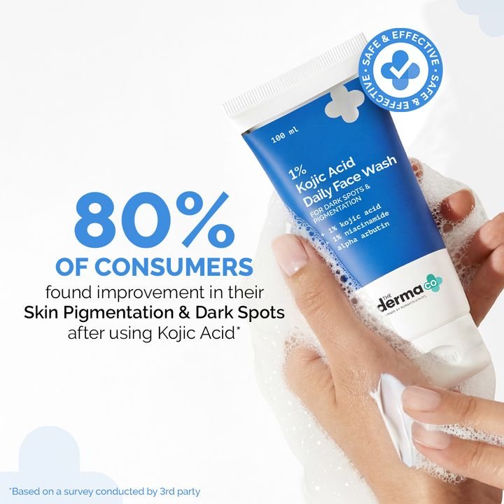 1% Kojic Acid Face Wash with Niacinamide & Alpha Arbutin For Dark Spots & Pigmentation - 100ml - Image 2