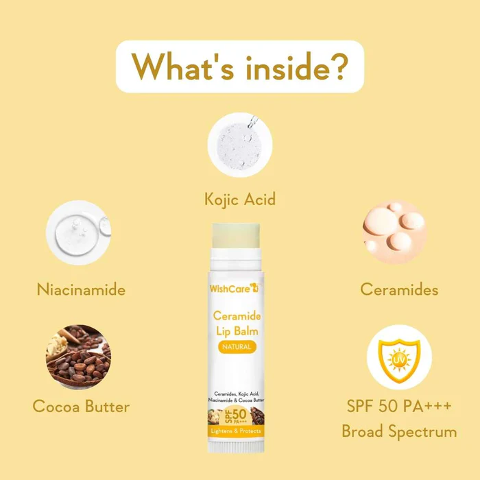 Wishcare Untinted ceramide Lip balm with SPF 50 PA+++ - Image 4
